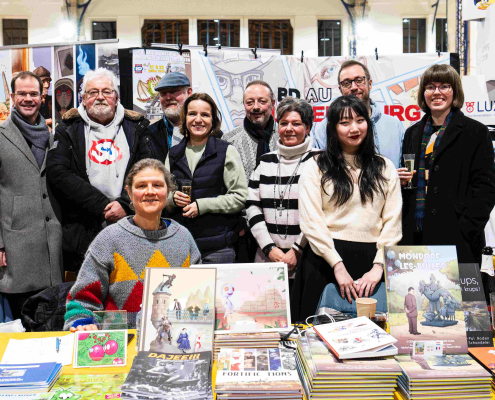Délégation du Luxembourg sur leurs stand